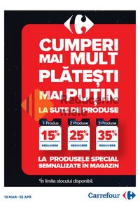 Ziar promoțional Carrefour, valabil de la 13.03.2024 până la 02.04.2024.