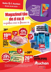 Ziar promoțional Auchan, valabil de la 28.08.2024 până la 10.09.2024.