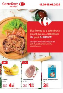 Ziar promoțional Carrefour, valabil de la 12.09.2024 până la 15.09.2024.