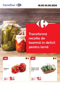 Ziar promoțional Carrefour, valabil de la 18.09.2024 până la 01.10.2024.