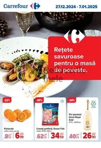 Ziar promoțional Carrefour, valabil de la 2024-12-27 până la 2025-01-07.