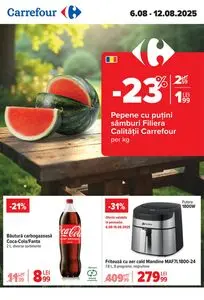 Ziar promoțional Carrefour, valabil de la 2025-08-06 până la 2025-08-12.