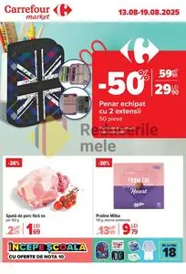 Ziar promoțional Carrefour, valabil de la 2025-08-13 până la 2025-08-19.