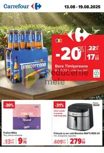 Ziar promoțional Carrefour, valabil de la 2025-08-13 până la 2025-08-19.