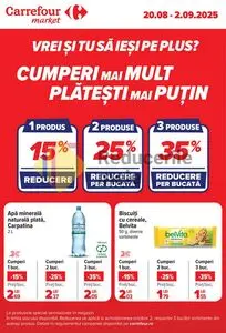 Ziar promoțional Carrefour, valabil de la 2025-08-20 până la 2025-09-02.