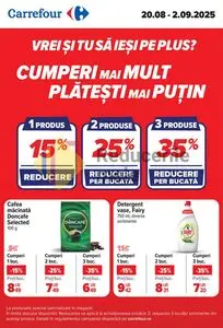 Ziar promoțional Carrefour, valabil de la 2025-08-20 până la 2025-09-02.