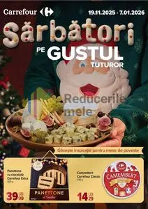 Ziar promoțional Carrefour, valabil de la 2025-11-19 până la 2026-01-07.
