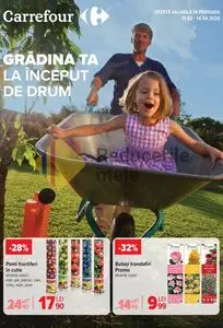 Ziar promoțional Carrefour, valabil de la 2026-02-11 până la 2026-04-14.