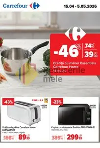 Ziar promoțional Carrefour, valabil de la 2026-04-15 până la 2026-04-28.