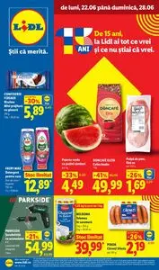 Ziar promoțional Lidl, valabil de la 2026-06-22 până la 2026-06-28.